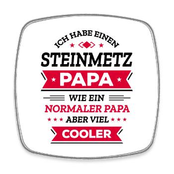 STEINMETZ PAPA: GEBURTSTAG WEIHNACHTEN VATERTAG - Viereckiger Kühlschrankmagnet - Weiß - Vorne
