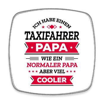 TAXIFAHRER PAPA: GEBURTSTAG WEIHNACHTEN VATERTAG - Viereckiger Kühlschrankmagnet - Weiß - Vorne