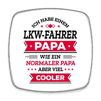 LKW-FAHRER PAPA: GEBURTSTAG WEIHNACHTEN VATERTAG - Viereckiger Kühlschrankmagnet - Weiß - Vorne