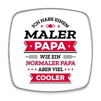 MALER PAPA: GEBURTSTAG WEIHNACHTEN VATERTAG - Viereckiger Kühlschrankmagnet - Weiß - Vorne