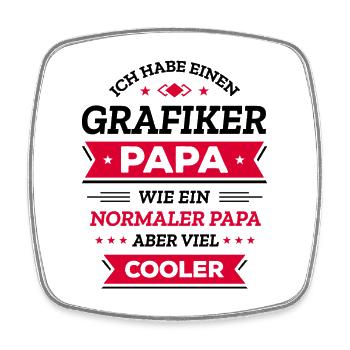 GRAFIKER PAPA: GEBURTSTAG WEIHNACHTEN VATERTAG - Viereckiger Kühlschrankmagnet - Weiß - Vorne