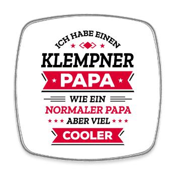 KLEMPNER PAPA: GEBURTSTAG WEIHNACHTEN VATERTAG - Viereckiger Kühlschrankmagnet - Weiß - Vorne
