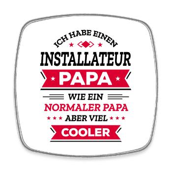 INSTALLATEUR PAPA GEBURTSTAG WEIHNACHTEN VATERTAG - Viereckiger Kühlschrankmagnet - Weiß - Vorne
