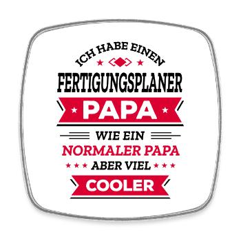 FERTPLANER PAPA GEBURTSTAG VATERTAG WEIHNACHTEN - Viereckiger Kühlschrankmagnet - Weiß - Vorne