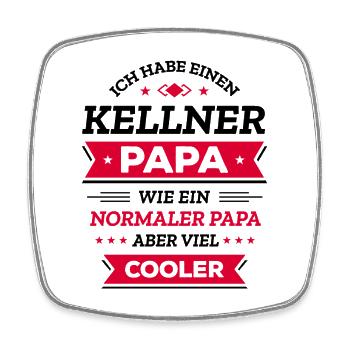 KELLNER PAPA: GEBURTSTAG WEIHNACHTEN VATERTAG - Viereckiger Kühlschrankmagnet - Weiß - Vorne