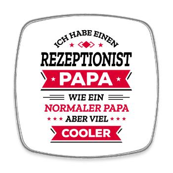REZEPTIONISTPAPA GEBURTSTAG WEIHNACHTEN VATERTAG - Viereckiger Kühlschrankmagnet - Weiß - Vorne
