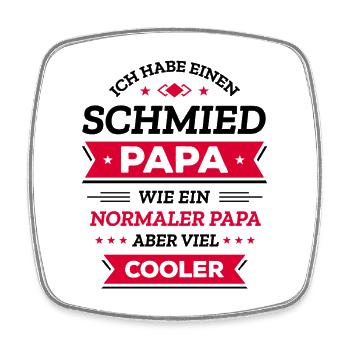 SCHMIEDPAPA: GEBURTSTAG WEIHNACHTEN VATERTAG - Viereckiger Kühlschrankmagnet - Weiß - Vorne