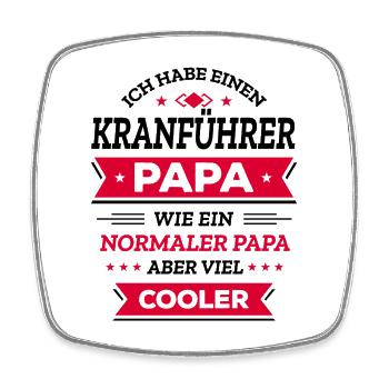 KRANFÜHRERPAPA: GEBURTSTAG WEIHNACHTEN VATERTAG - Viereckiger Kühlschrankmagnet - Weiß - Vorne