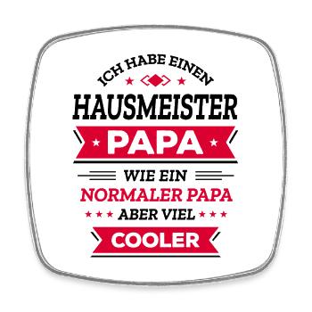 HAUSMEISTERPAPA: GEBURTSTAG WEIHNACHTEN VATERTAG - Viereckiger Kühlschrankmagnet - Weiß - Vorne