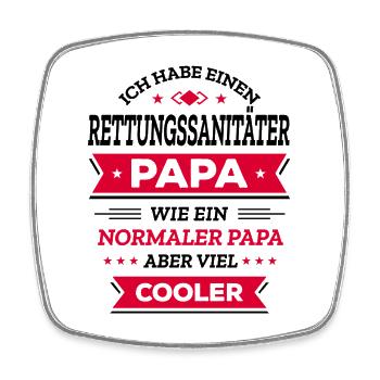 RETTUNGSSANITÄTER PAPA - VIEL COOLER ALS NORMAL - Viereckiger Kühlschrankmagnet - Weiß - Vorne