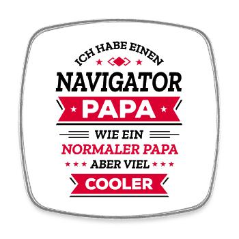 NAVIGATOR PAPA - COOL, VATERTAG, WEIHNACHTEN - Viereckiger Kühlschrankmagnet - Weiß - Vorne
