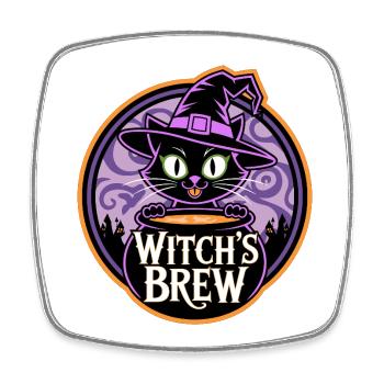 Witch’s Brew – Mystische Hexenkatze - Viereckiger Kühlschrankmagnet - Weiß - Vorne
