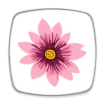 Blumenmotiv rosa pink - Viereckiger Kühlschrankmagnet - Weiß - Vorne