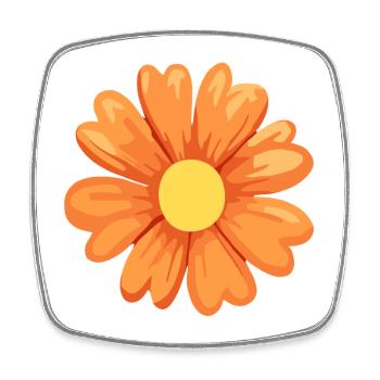 Flower orange - Square fridge magnet - white - Front