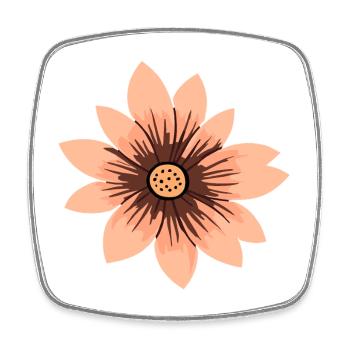 Blume beige  - Viereckiger Kühlschrankmagnet - Weiß - Vorne