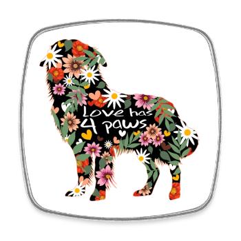 Race de chien Berger australien - Magnet carré - blanc - Devant