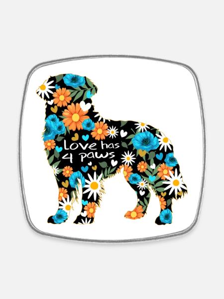Bouvier Bernois Chien Chien Chien Dictons Patte - Magnet carré - blanc