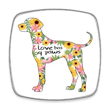 Weimaraner Hund Hundesprüche Hundemama Pfote - Viereckiger Kühlschrankmagnet - Weiß - Vorne