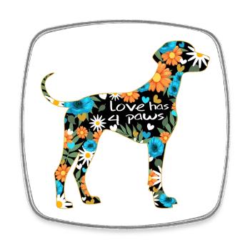 Motif de chien de braque de Weimar - Magnet carré - blanc - Devant