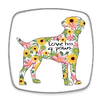 Rottweiler love has 4 paws - Square fridge magnet - white - Front