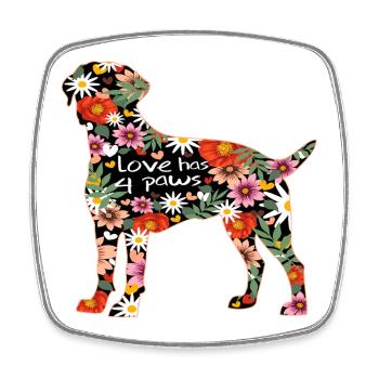 Rottweiler Chiens Chien de compagnie Dictons Patte - Magnet carré - blanc - Devant