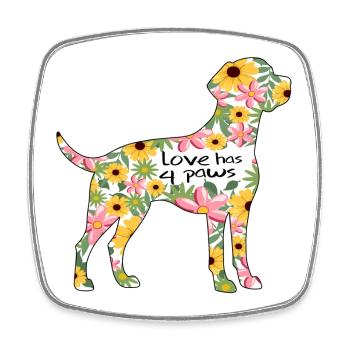 Labrador Hund Design blumen - Viereckiger Kühlschrankmagnet - Weiß - Vorne