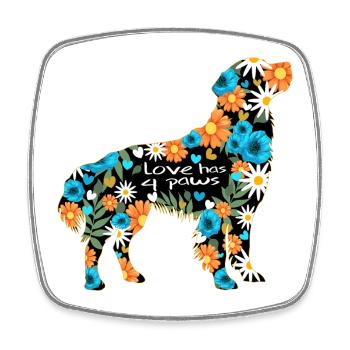 Golden Retriever Hundedesign pfoten - Viereckiger Kühlschrankmagnet - Weiß - Vorne