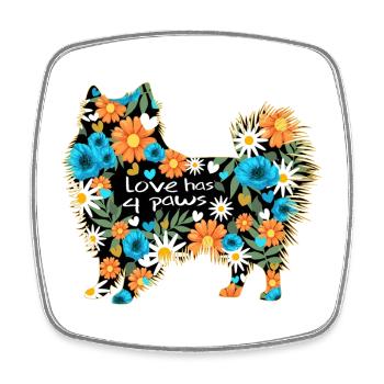 Pomeranian Pomeranian - Square fridge magnet - white - Front