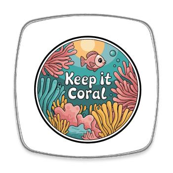 Keep It Coral – Korallenriff Retten, Meeresschutz - Viereckiger Kühlschrankmagnet - Weiß - Vorne