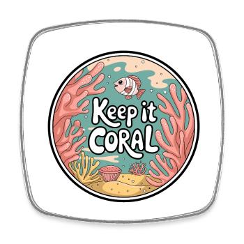 Keep It Coral – Korallenriff Retten, Meeresschutz - Viereckiger Kühlschrankmagnet - Weiß - Vorne