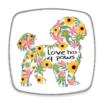 Shi Tzu chien propriétaire de chien amour de chien - Magnet carré - blanc - Devant