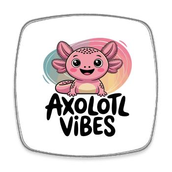 Axolotl Vibes – Süßes Salamander Cartoon - Viereckiger Kühlschrankmagnet - Weiß - Vorne