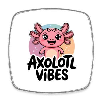 Axolotl Vibes – Süßes Salamander Cartoon - Viereckiger Kühlschrankmagnet - Weiß - Vorne