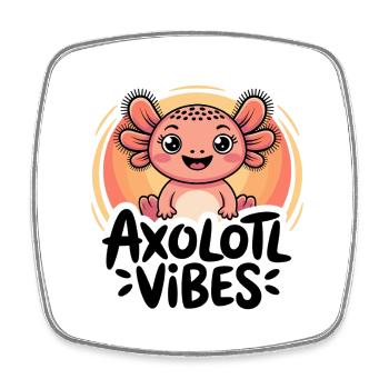 Axolotl Vibes – Süßes Salamander Cartoon - Viereckiger Kühlschrankmagnet - Weiß - Vorne