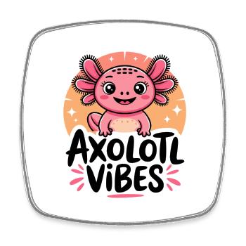 Axolotl Vibes – Süßes Salamander Cartoon - Viereckiger Kühlschrankmagnet - Weiß - Vorne