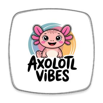 Axolotl Vibes – Süßes Salamander Cartoon - Viereckiger Kühlschrankmagnet - Weiß - Vorne