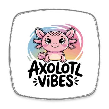 Axolotl Vibes – Süßes Salamander Cartoon - Viereckiger Kühlschrankmagnet - Weiß - Vorne