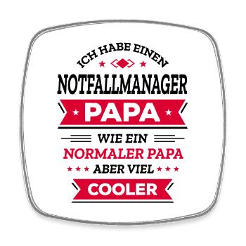 COOLER NOTFALLMANAGER PAPA VATERTAG GEBURTSTAG - Viereckiger Kühlschrankmagnet - Weiß - Vorne