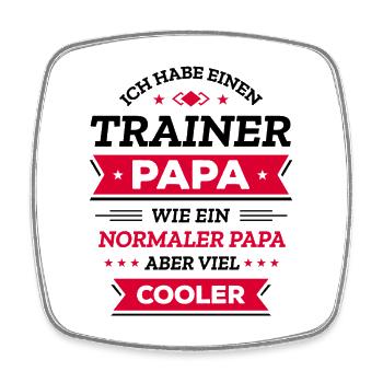 COOLER TRAINER PAPA VATERTAG GEBURTSTAG - Viereckiger Kühlschrankmagnet - Weiß - Vorne