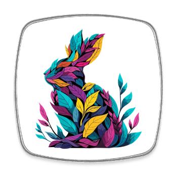 Lapin de Pâques Lapin bio de Pâques - Magnet carré - blanc - Devant