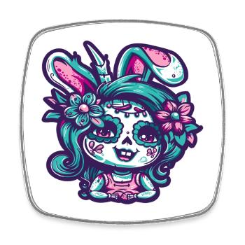 Osterhase emo hase mädchen - Viereckiger Kühlschrankmagnet - Weiß - Vorne