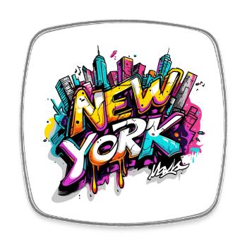 New York City Skyline - Square fridge magnet - white - Front
