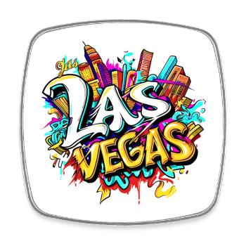 Las Vegas Kalifornien graffiti - Viereckiger Kühlschrankmagnet - Weiß - Vorne
