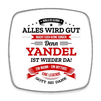 ALLES WIRD GUT, DIE LEGENDE YANDEL IST DA - Viereckiger Kühlschrankmagnet - Weiß - Vorne