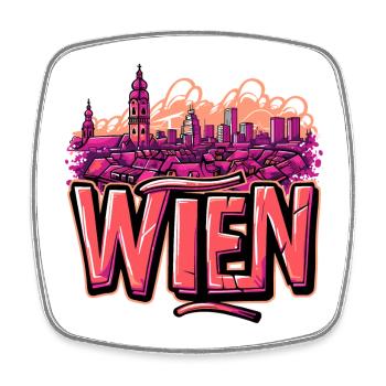 Vienna Austria Capital graffiti - Square fridge magnet - white - Front