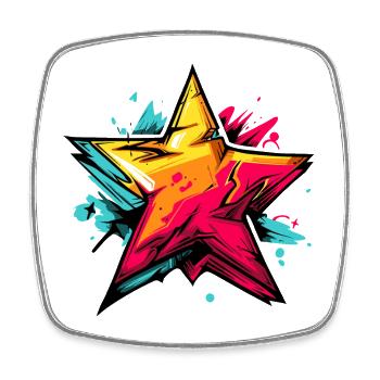 Shooting Star Star - Square fridge magnet - white - Front