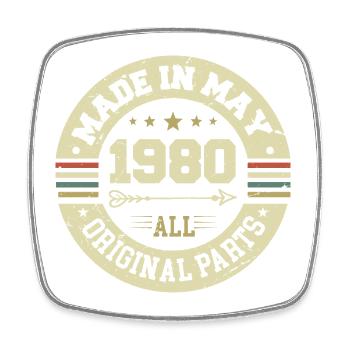 Mai 1980 Jahrestag Mai 1980 Geburtstag May 1980 - Viereckiger Kühlschrankmagnet - Weiß - Vorne