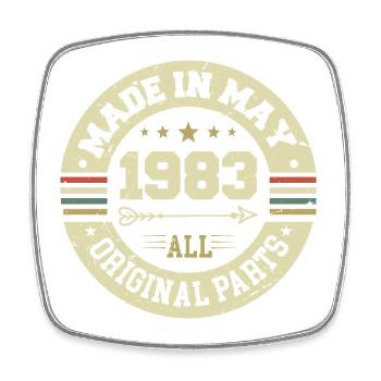 Mai 1983 Jahrestag Mai 1983 Geburtstag May 1983 - Viereckiger Kühlschrankmagnet - Weiß - Vorne