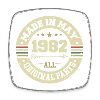 Mai 1982 Jahrestag Mai 1982 Geburtstag May 1982 - Viereckiger Kühlschrankmagnet - Weiß - Vorne