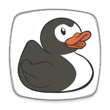 Canard en caoutchouc Penguin Canard en caoutchouc Penguin - Magnet carré - blanc - Devant